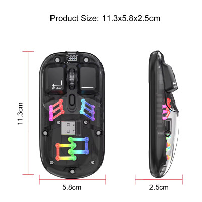 Миша бездротова HXSJ Т200 з акумулятором 2,4G Bluetooth Black Миша бездротова HXSJ Т200 з акумулятором 2,4G Bluetooth Black