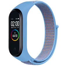 Ремешок на липучке для фитнес-браслета Universal Nylon Xiaomi Mi Band 7/6/5/4/3 Light Blue