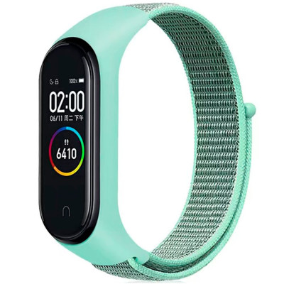 Ремешок на липучке для фитнес-браслета Universal Nylon Xiaomi Mi Band 7/6/5/4/3 Turquoise