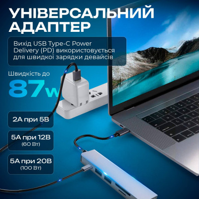 Адаптер многопортовый для ноутбука No Brand 6в1 14 см (Hub-6/1) Адаптер многопортовый для ноутбука No Brand 6в1 14 см (Hub-6/1)