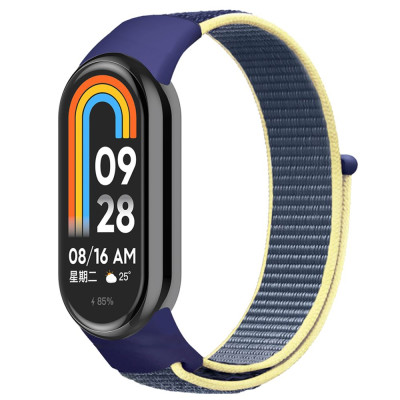 Ремешок для фитнес-браслета Universal Nylon Xiaomi Mi Band 9/8 Blue Yellow (32362_2917238)
