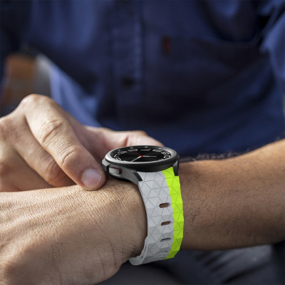 Ремінець силіконовий для Samsung Galaxy Watch 4 5 6 7 BeWatch Салатово-білий (0140304) Ремінець силіконовий для Samsung Galaxy Watch 4 5 6 7 BeWatch Салатово-білий (0140304)