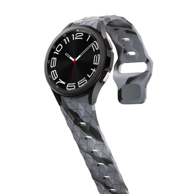 Ремінець силіконовий для Samsung Galaxy Watch 4 5 6 7 BeWatch Чорно-сірий (0140305) Ремінець силіконовий для Samsung Galaxy Watch 4 5 6 7 BeWatch Чорно-сірий (0140305)