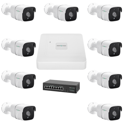 Комплект видеонаблюдения на 9 камер GreenVision GV-IP-K-W78/09 5MP