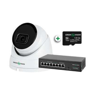 Комплект видеонаблюдения с функцией распознавания лиц на 1 IP камеру GreenVision GV-803 Комплект видеонаблюдения с функцией распознавания лиц на 1 IP камеру GreenVision GV-803