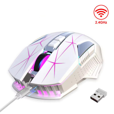 Мышь беспроводная с аккумулятором и подсветкой HXSJ T300 2,4 GHz White Мышь беспроводная с аккумулятором и подсветкой HXSJ T300 2,4 GHz White