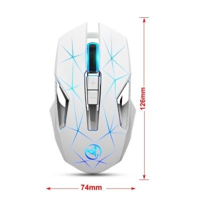 Мышь беспроводная с аккумулятором и подсветкой HXSJ T300 2,4 GHz White Мышь беспроводная с аккумулятором и подсветкой HXSJ T300 2,4 GHz White
