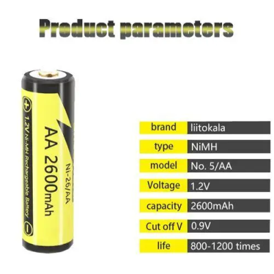 Акумулятор LiitoKala Ni-26/AA 1.2V AA 2600mAh NiMH Чорно-жовтий (2211696649) Акумулятор LiitoKala Ni-26/AA 1.2V AA 2600mAh NiMH Чорно-жовтий (2211696649)