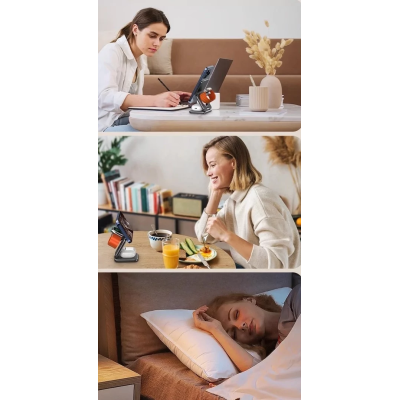 Зарядное устройство Benks JuicePod Wireless Charger Stand с функцией MagSafe 3в1 Черный (2288412572) Зарядное устройство Benks JuicePod Wireless Charger Stand с функцией MagSafe 3в1 Черный (2288412572)
