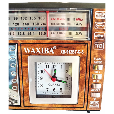 Аккумуляторный радиоприемник Waxiba XB-961BT-C-S с солнечной панелью Аккумуляторный радиоприемник Waxiba XB-961BT-C-S с солнечной панелью