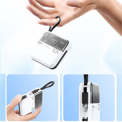 Павербанк Remax RPP-602 10000 мАч до 22.5 Вт USB-A USB-C Lightning PD QC С кабелем Белый (1994) Павербанк Remax RPP-602 10000 мАч до 22.5 Вт USB-A USB-C Lightning PD QC С кабелем Белый (1994)