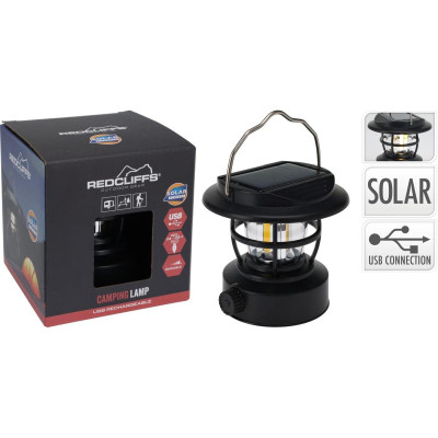 Фонарик кемпінговий Redcliffs Solar USB 200 lm Чорний (958202)