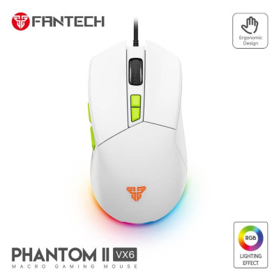 Игровая проводная мышка Fantech VX6 Venom Go Phantom II 400-7200DPI 60IPS 1.8 м White Игровая проводная мышка Fantech VX6 Venom Go Phantom II 400-7200DPI 60IPS 1.8 м White