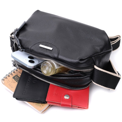 Сумка з натуральної шкіри Vintage 22592 23х14х11,5 см Чорний Сумка з натуральної шкіри Vintage 22592 23х14х11,5 см Чорний