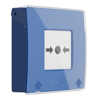 Беспроводная настенная кнопка для активации пожарной тревоги Ajax ManualCallPoint Blue (11504)