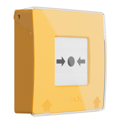 Беспроводная настенная кнопка для активации пожарной тревоги Ajax ManualCallPoint Yellow (11506)