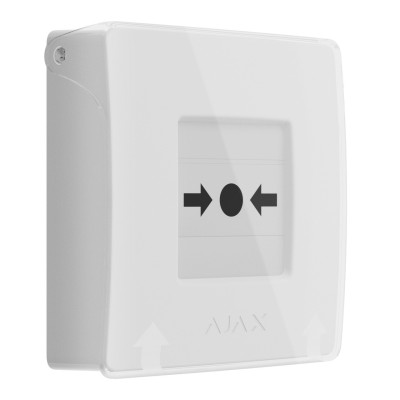 Беспроводная настенная кнопка для активации пожарной тревоги Ajax ManualCallPoint White (11507)