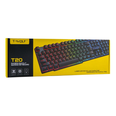 Ігрова комп'ютерна клавіатура T-Wolf T20 RGB LED Black Ігрова комп'ютерна клавіатура T-Wolf T20 RGB LED Black