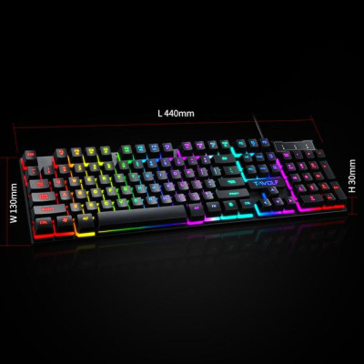 Ігрова комп'ютерна клавіатура T-Wolf T20 RGB LED Black Ігрова комп'ютерна клавіатура T-Wolf T20 RGB LED Black