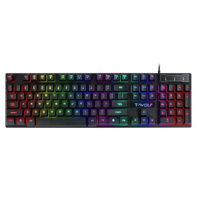Ігрова комп'ютерна клавіатура T-Wolf T20 RGB LED Black Ігрова комп'ютерна клавіатура T-Wolf T20 RGB LED Black
