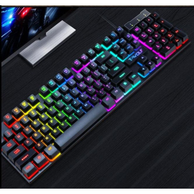 Ігрова комп'ютерна клавіатура T-Wolf T20 RGB LED Black Ігрова комп'ютерна клавіатура T-Wolf T20 RGB LED Black