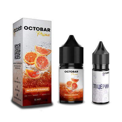 Набір компонентів для самозамісу сольової рідини Octobar Prime 30 мл 0-50 мг Sicilian Orange (16899-hbr)