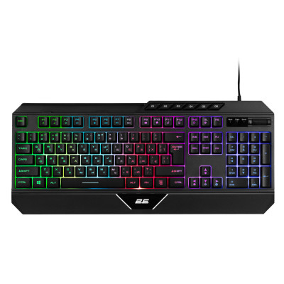 Геймерская клавиатура проводная 2E Gaming KG315 KG315 RGB USB Ukr Черный