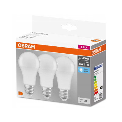 Лампочки Osram LED E27 13 Вт 4000К 3 штуки Лампочки Osram LED E27 13 Вт 4000К 3 штуки