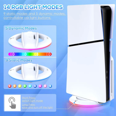 Вертикальная RGB-подставка Pega Sony PlayStation 5 Slim PS5 Slim Белый Вертикальная RGB-подставка Pega Sony PlayStation 5 Slim PS5 Slim Белый