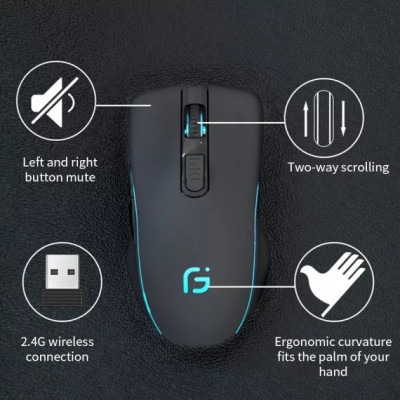 Мышь беспроводная игровая Gamousе X9 с аккумулятором и подсветкой Black 2,4G Bluetooth Мышь беспроводная игровая Gamousе X9 с аккумулятором и подсветкой Black 2,4G Bluetooth