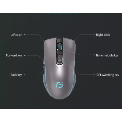 Мышь беспроводная игровая Gamousе X9 с аккумулятором и подсветкой Gray 2,4G Bluetooth Мышь беспроводная игровая Gamousе X9 с аккумулятором и подсветкой Gray 2,4G Bluetooth