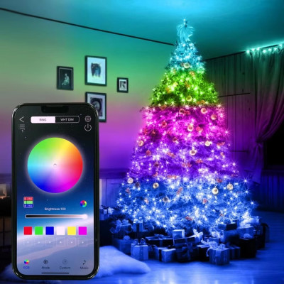 Светодиодная гирлянда No Brand Meiq-IT 100 LED RGB 10 м USB Bluetooth управление с телефона Светодиодная гирлянда No Brand Meiq-IT 100 LED RGB 10 м USB Bluetooth управление с телефона