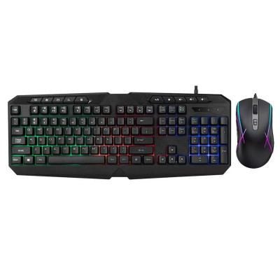 Комплект клавиатура и мышь UKC 9541 с RGB подсветкой USB Black Комплект клавиатура и мышь UKC 9541 с RGB подсветкой USB Black
