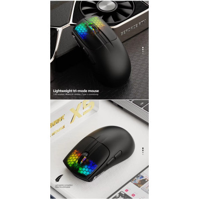Мышь беспроводная Aattack SHARK X5 с аккумулятором и подсветкой 2,4G+Bluetooth Black Мышь беспроводная Aattack SHARK X5 с аккумулятором и подсветкой 2,4G+Bluetooth Black