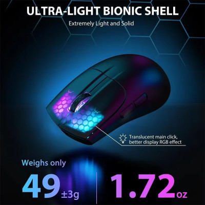 Мышь беспроводная Aattack SHARK X5 с аккумулятором и подсветкой 2,4G+Bluetooth Black Мышь беспроводная Aattack SHARK X5 с аккумулятором и подсветкой 2,4G+Bluetooth Black