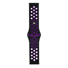 Ремешок Universal Silicone N Sport Samsung/Amazfit/Huawei 20 mm Black Purple (35718_3577900)
