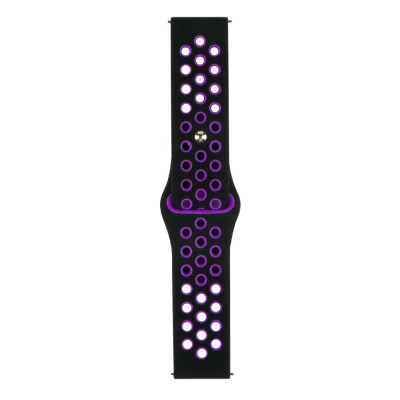 Ремешок Universal Silicone N Sport Samsung/Amazfit/Huawei 20 mm Black Purple (35718_3577900)
