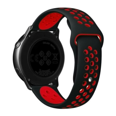 Ремешок Universal 20mm Silicone N Sport Samsung/Amazfit/Huawei Black Red (35718_3577901)