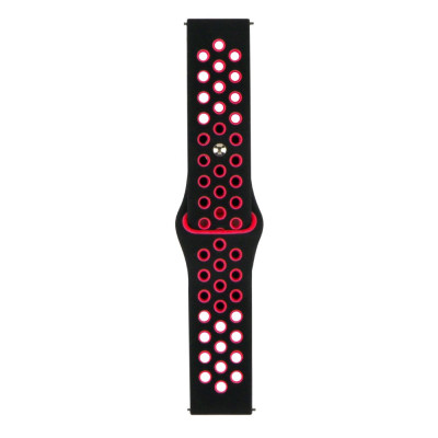 Ремешок Universal 20mm Silicone N Sport Samsung/Amazfit/Huawei Black Red (35718_3577901)