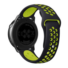 Ремешок Universal Silicone N Sport Samsung/Amazfit/Huawei 20 mm Black Green (35718_3577904)