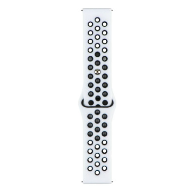 Ремешок Universal Silicone N Sport Samsung/Amazfit/Huawei 20 mm Black White (35718_3577911)