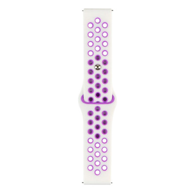 Ремешок Universal Silicone N Sport Samsung/Amazfit/Huawei 20 mm White Purple (35718_3577913)