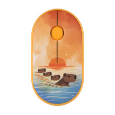 Беспроводная мышка 2E MF300 CAPYBARA SUNSET Silent WL BT с принтом