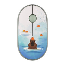 Беспроводная мышь 2E MF300 CAPYBARA TANGERINE Silent WL BT с принтом