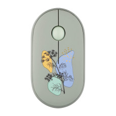 Мышка компьютерная беспроводная 2E MF300 FLORA DILL Silent WL BT с принтом