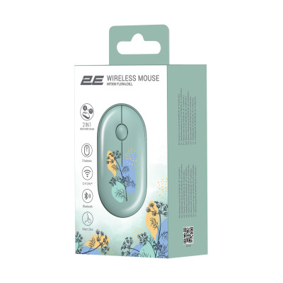 Мишка комп'ютерна бездротова 2E MF300 FLORA DILL Silent WL BT з принтом Мишка комп'ютерна бездротова 2E MF300 FLORA DILL Silent WL BT з принтом