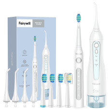 Набір електрична зубна щітка Fairywill D7 + іригатор Fairywill F5020E White