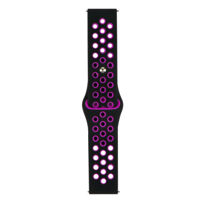 Ремешок Universal Silicone N Sport Samsung/Amazfit/Huawei 20mm Black Purple (35718_3577899)