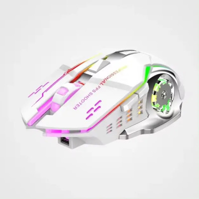 Бездротова ігрова мишка TWS T2 RGB підсвічування USB Charge Bluetooth безшумне з вбудованим акумулятором Білий
