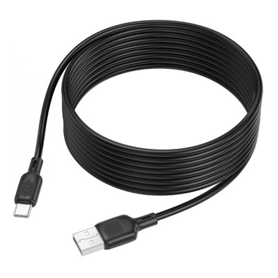 Кабель синхронизации Borofone BX113 Silicone 3A USB-A to Type-C 3 м Black (35555_3346717)